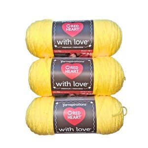 Red Heart With Love Yarn - Daffodil Yellow - 3 Skeins